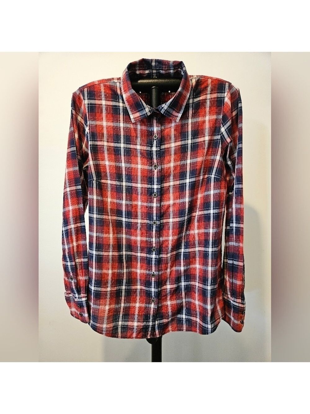 J.CREW NWOT THE PERFECT SHIRT RED, WHITE & BLUE BUTTON-DOWN SHIRT SIZE 4